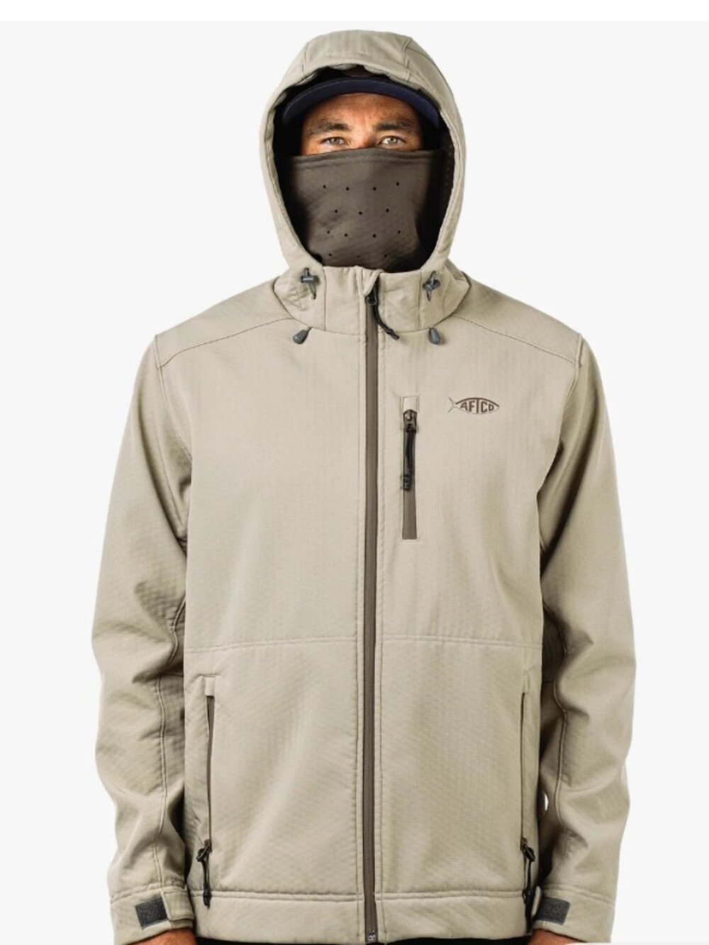 Aftco Reaper Waterproof Softshell Full Zip Hooded Jacket In Coriander SMALL